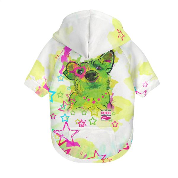 Hunde-Hoodie, Hundemotiv Luna– bunte Popart, gemütlich, waschbar, Polyster